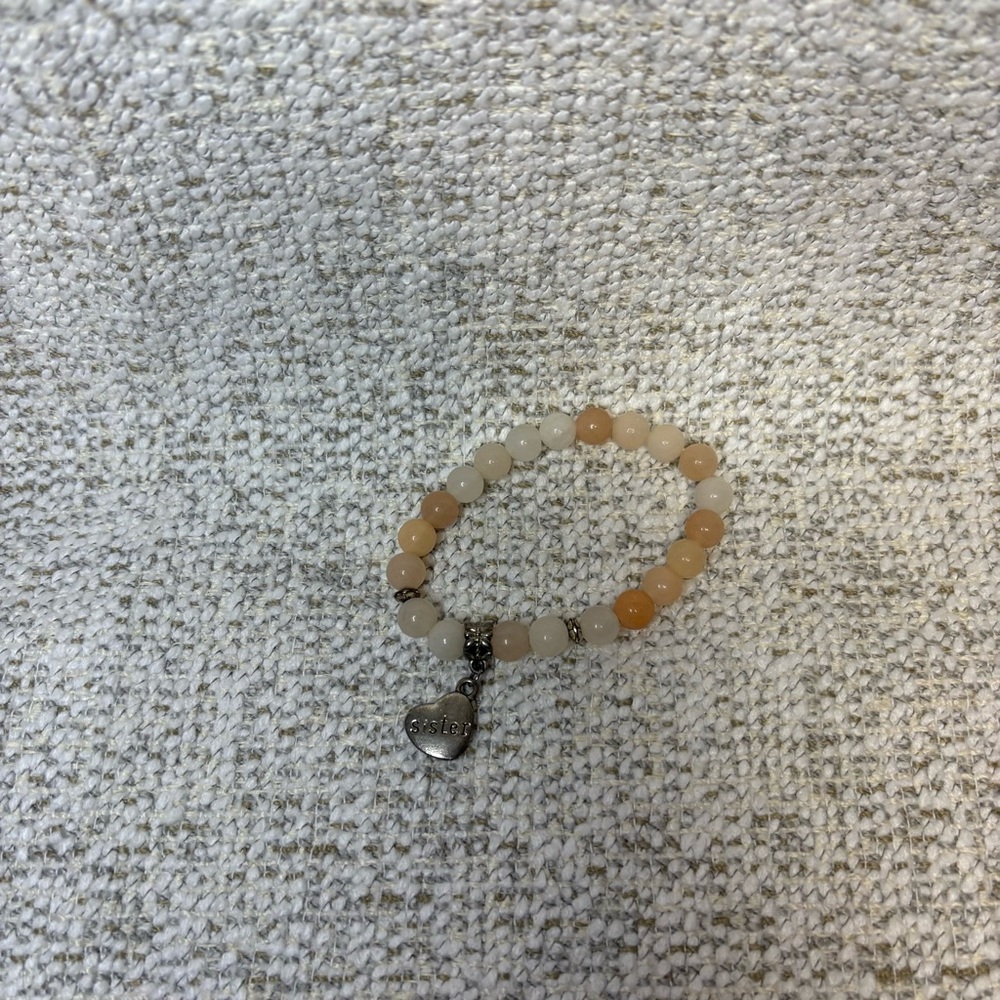 Sister Charm Beaded Bracelet - Cream and Tan - Picture 3 of 3